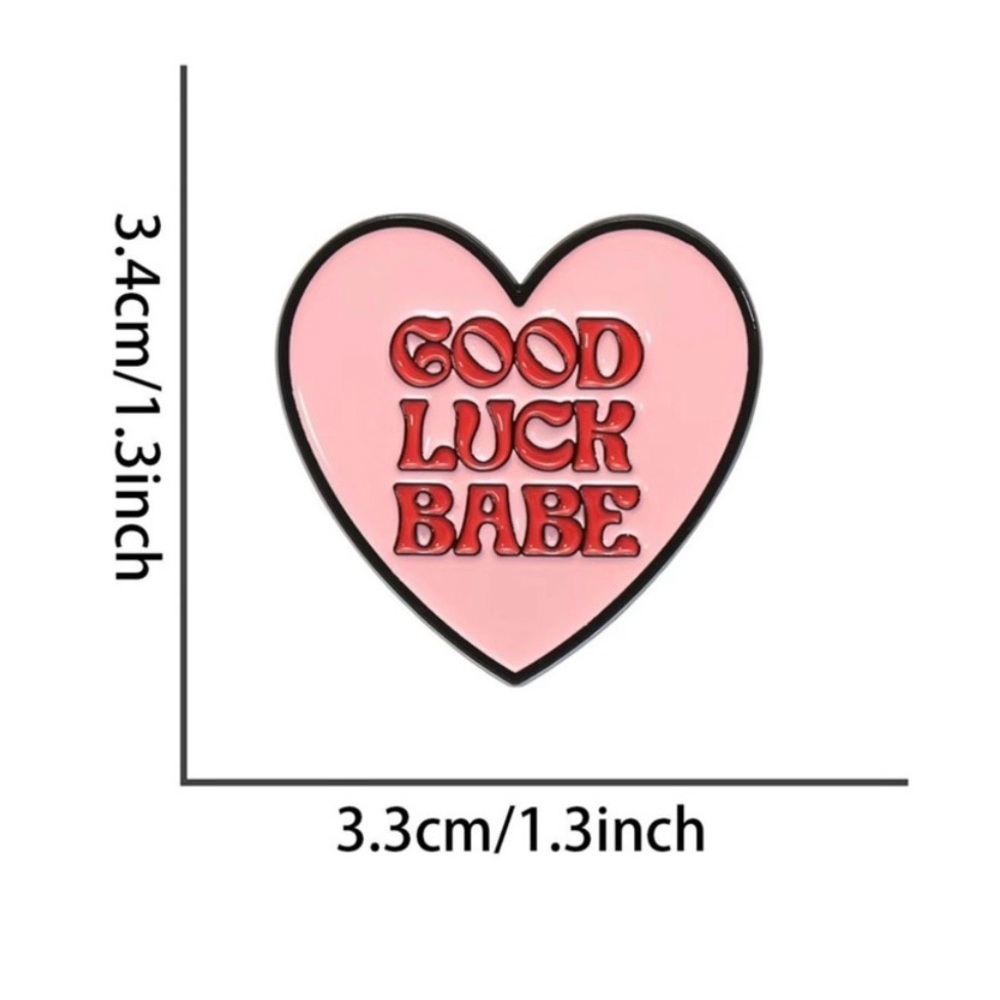 “Good Luck Babe” Heart Pin NWT - Picture 2 of 4